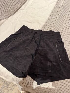 Athleta Dark Charcoal Drawstring Shorts